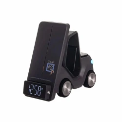 Беспроводное зарядное устройство DriveCharge 15W с подсветкой и часами для вашего логотипа